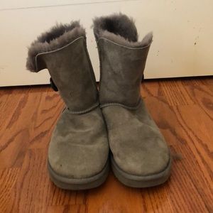 Gray Midi Uggs with Button